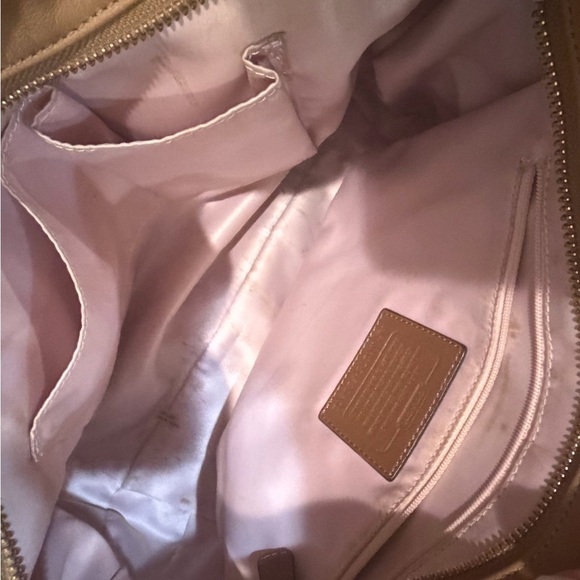 COACH Alexandra Chain Brown & Camel Leather Large Tote HandBag - Picture 8 of 9